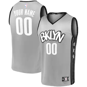 youth fanatics branded gray brooklyn nets custom fast break-385